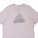 ADIDAS Mens Purple Graphic T-Shirt XL Short Sleeve Crew Neck Cotton Blend