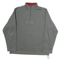 REEBOK Mens Grey 1/4 Zip Sweatshirt L Cotton Pullover Sports Casual Activewear