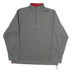 REEBOK Mens Grey 1/4 Zip Sweatshirt L Cotton Pullover Sports Casual Activewear