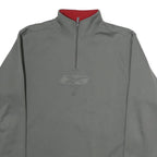 REEBOK Mens Grey 1/4 Zip Sweatshirt L Cotton Pullover Sports Casual Activewear