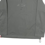 REEBOK Mens Grey 1/4 Zip Sweatshirt L Cotton Pullover Sports Casual Activewear