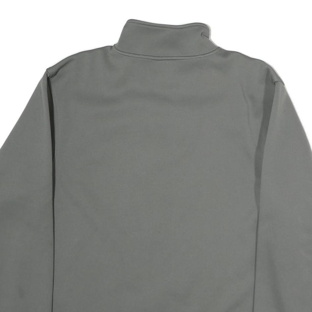 REEBOK Mens Grey 1/4 Zip Sweatshirt L Cotton Pullover Sports Casual Activewear