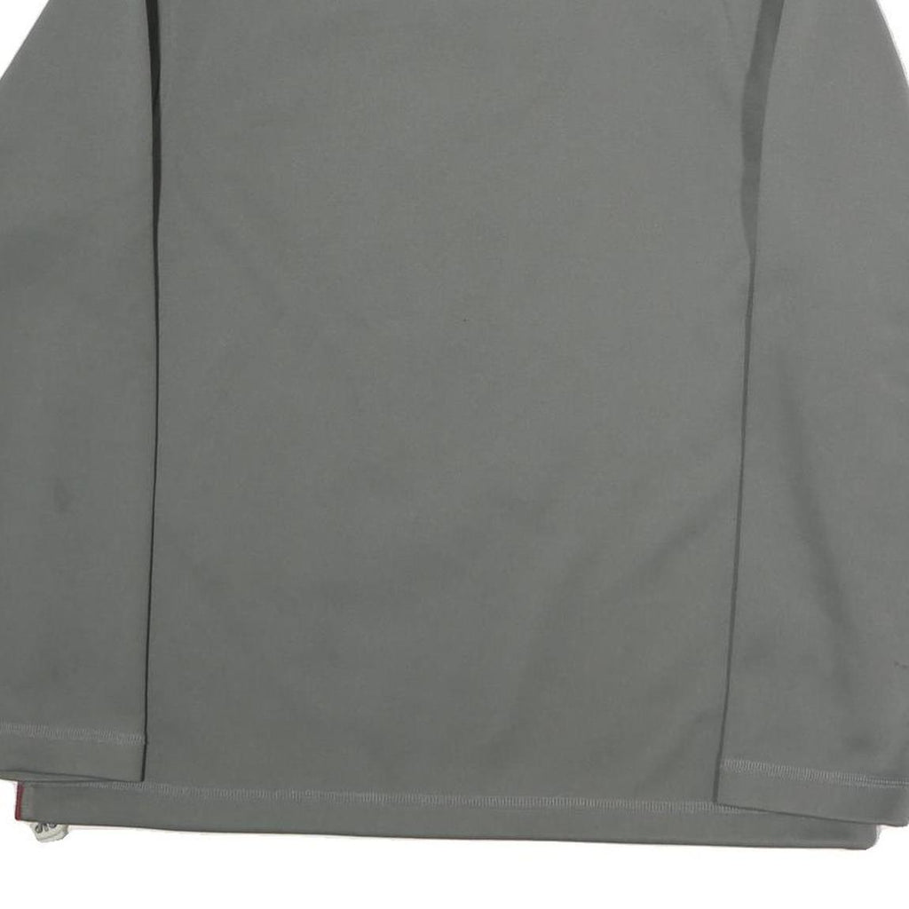 REEBOK Mens Grey 1/4 Zip Sweatshirt L Cotton Pullover Sports Casual Activewear