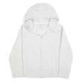 CALVIN KLEIN PERFORMANCE Womens Grey Hooded Plain Full Zip Jumper XL Lightweight