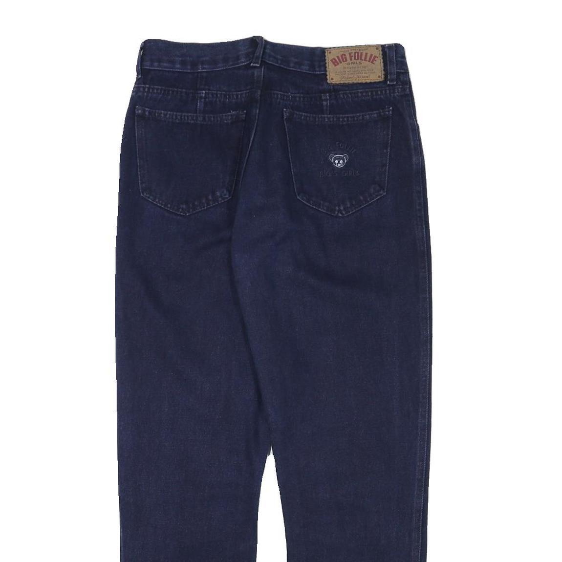 BIG FOLLIE Womens Jeans Blue Slim Skinny Denim Dark W30 L28 Stylish Zip