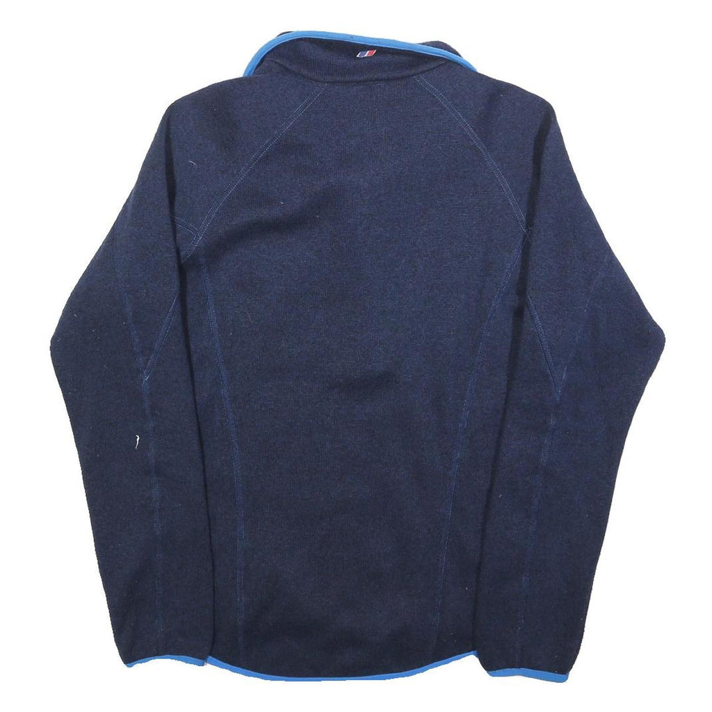BERGHAUS Mens Navy Blue Plain Polyester Pullover Jumper M Outdoor Casual