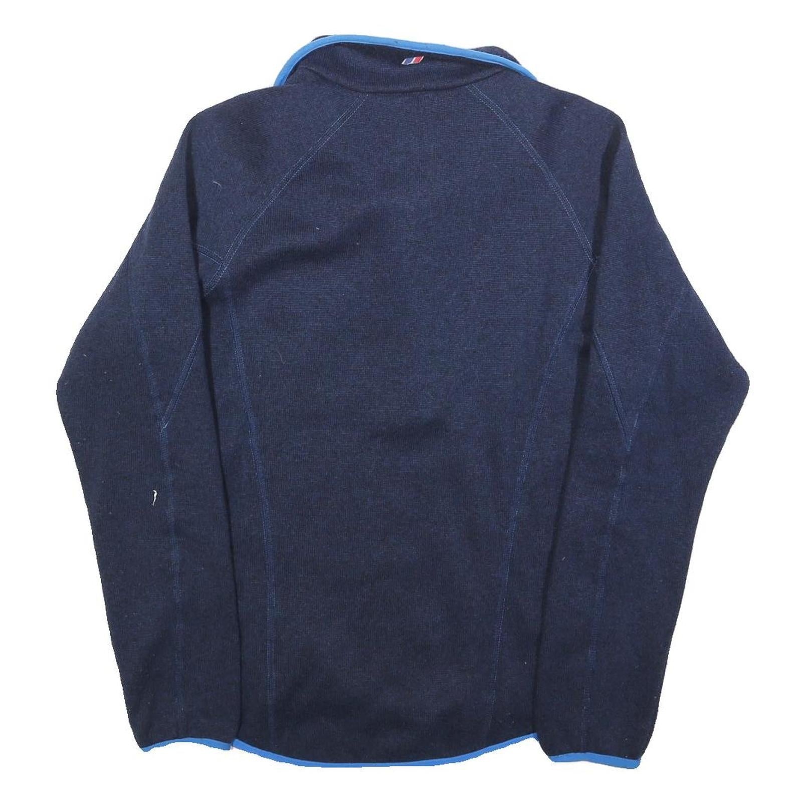 BERGHAUS Mens Navy Blue Plain Polyester Pullover Jumper M Outdoor Casual