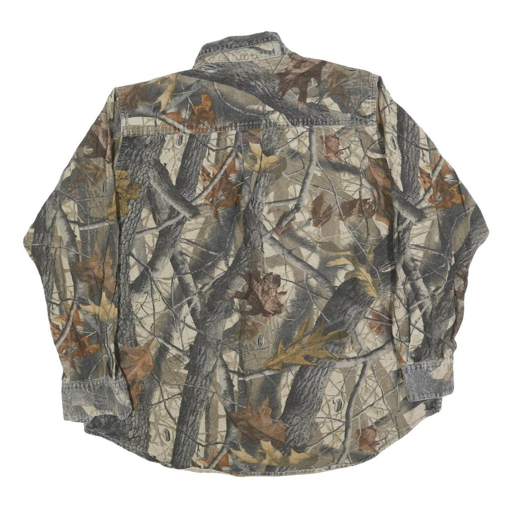 WELLS CREEK Mens Brown Camouflage Shirt XL Cotton Blend Casual Outdoor