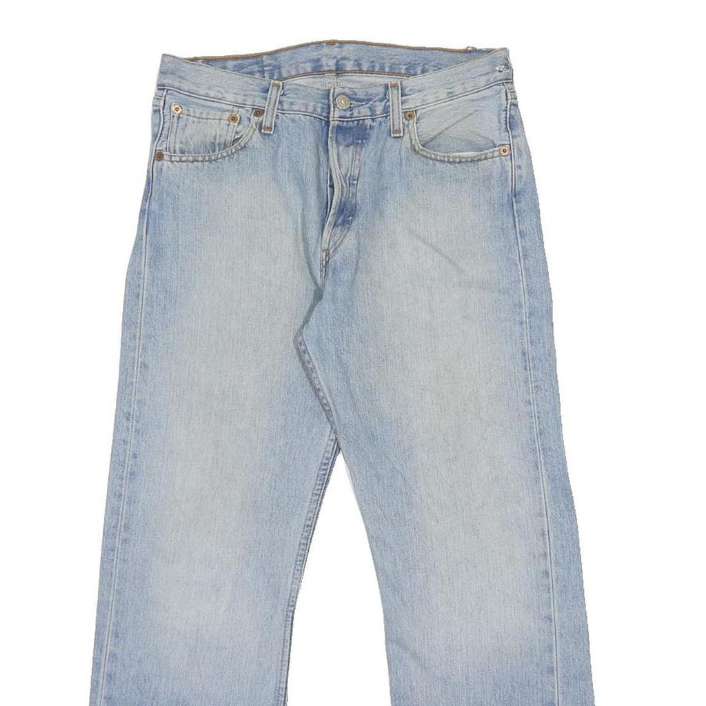 LEVI'S 501 Mens Jeans Blue Regular Straight Denim Light W30 L26 Classic Button