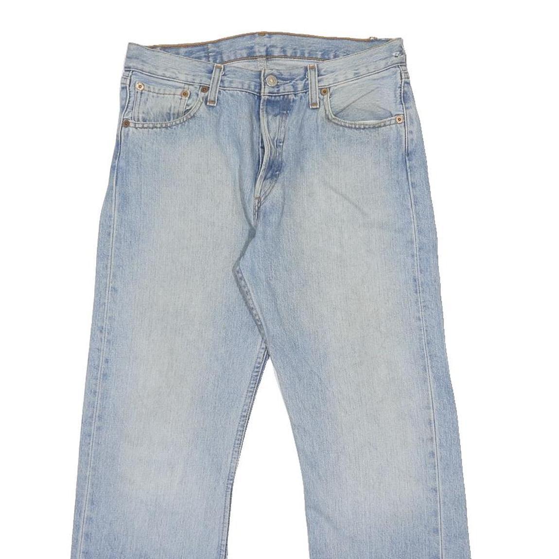LEVI'S 501 Mens Jeans Blue Regular Straight Denim Light W30 L26 Classic Button