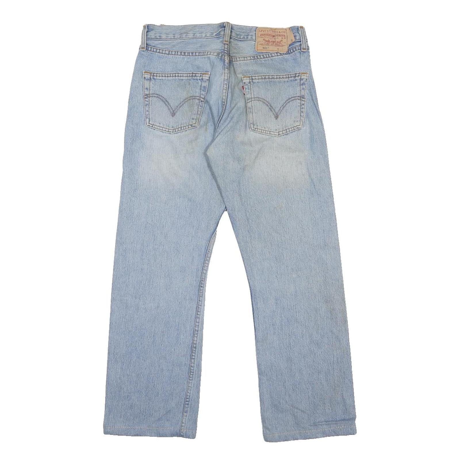 LEVI'S 501 Mens Jeans Blue Regular Straight Denim Light W30 L26 Classic Button
