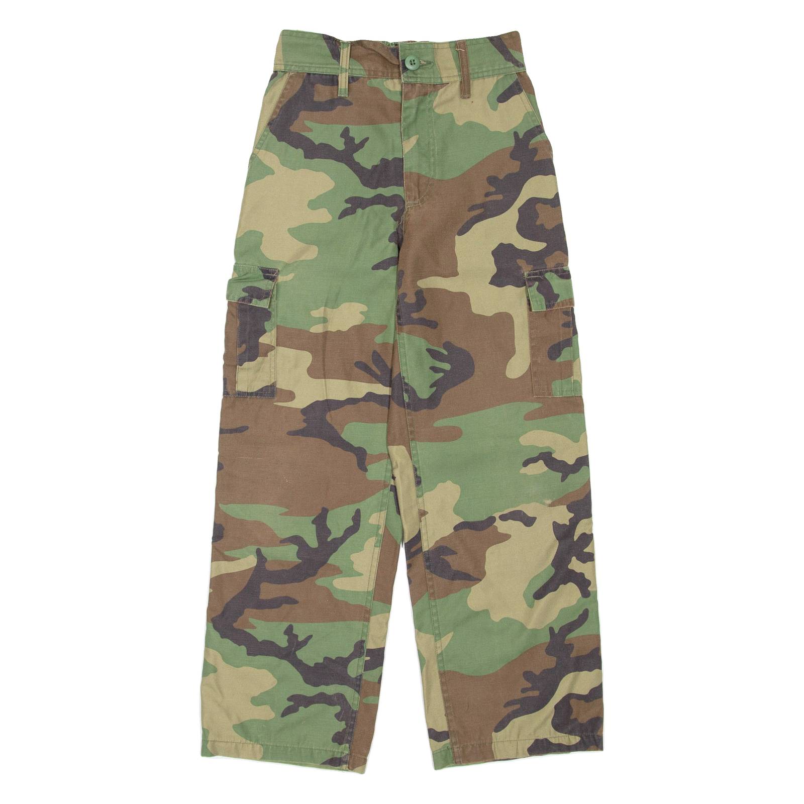 Camo Womens Trousers Green Regular Straight W25 L26