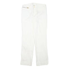 LAUREN RALPH LAUREN Womens Cotton Blend White Regular Fit Straight Leg Trousers