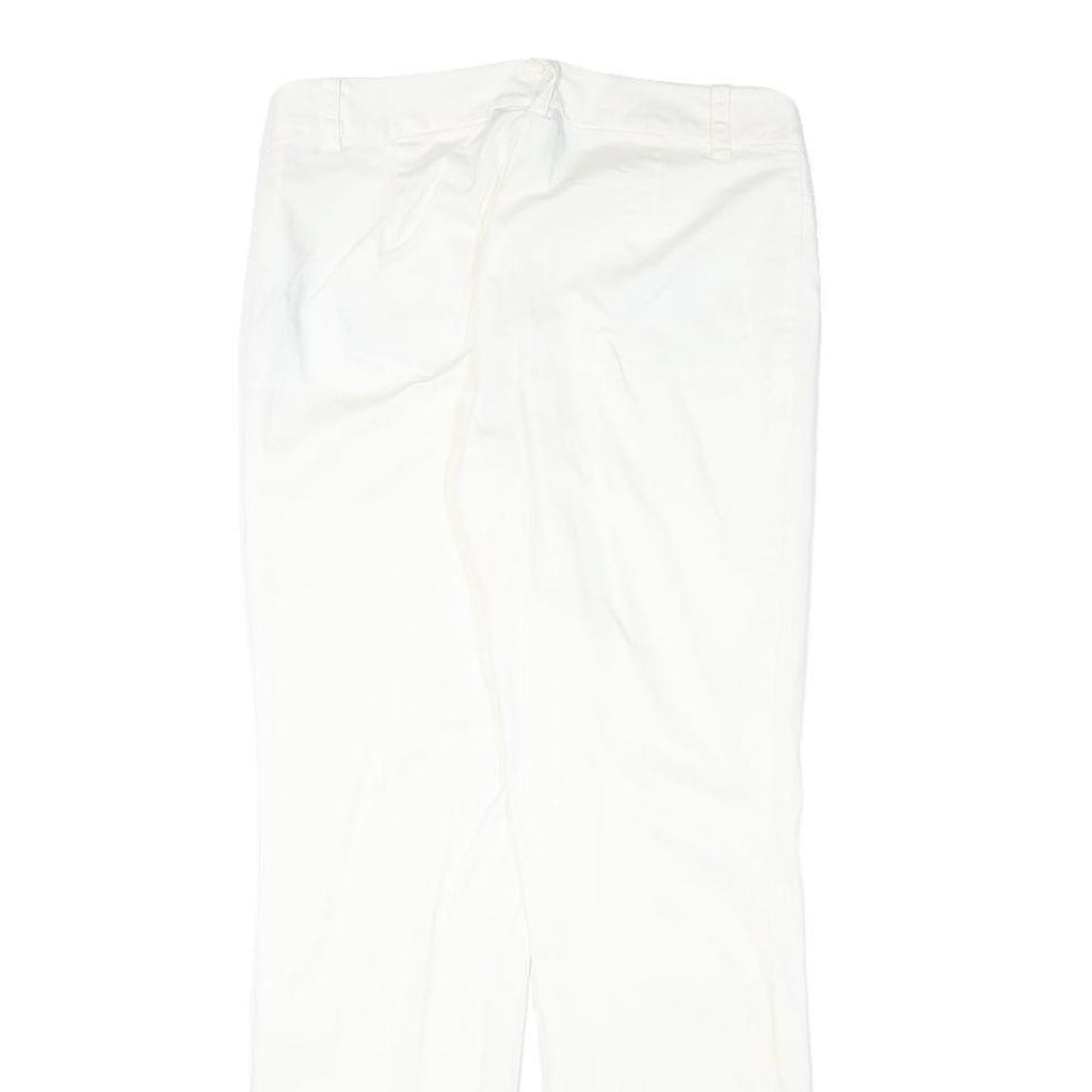 LAUREN RALPH LAUREN Womens Cotton Blend White Regular Fit Straight Leg Trousers