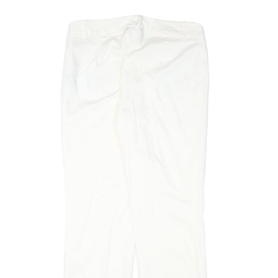 LAUREN RALPH LAUREN Womens Cotton Blend White Regular Fit Straight Leg Trousers