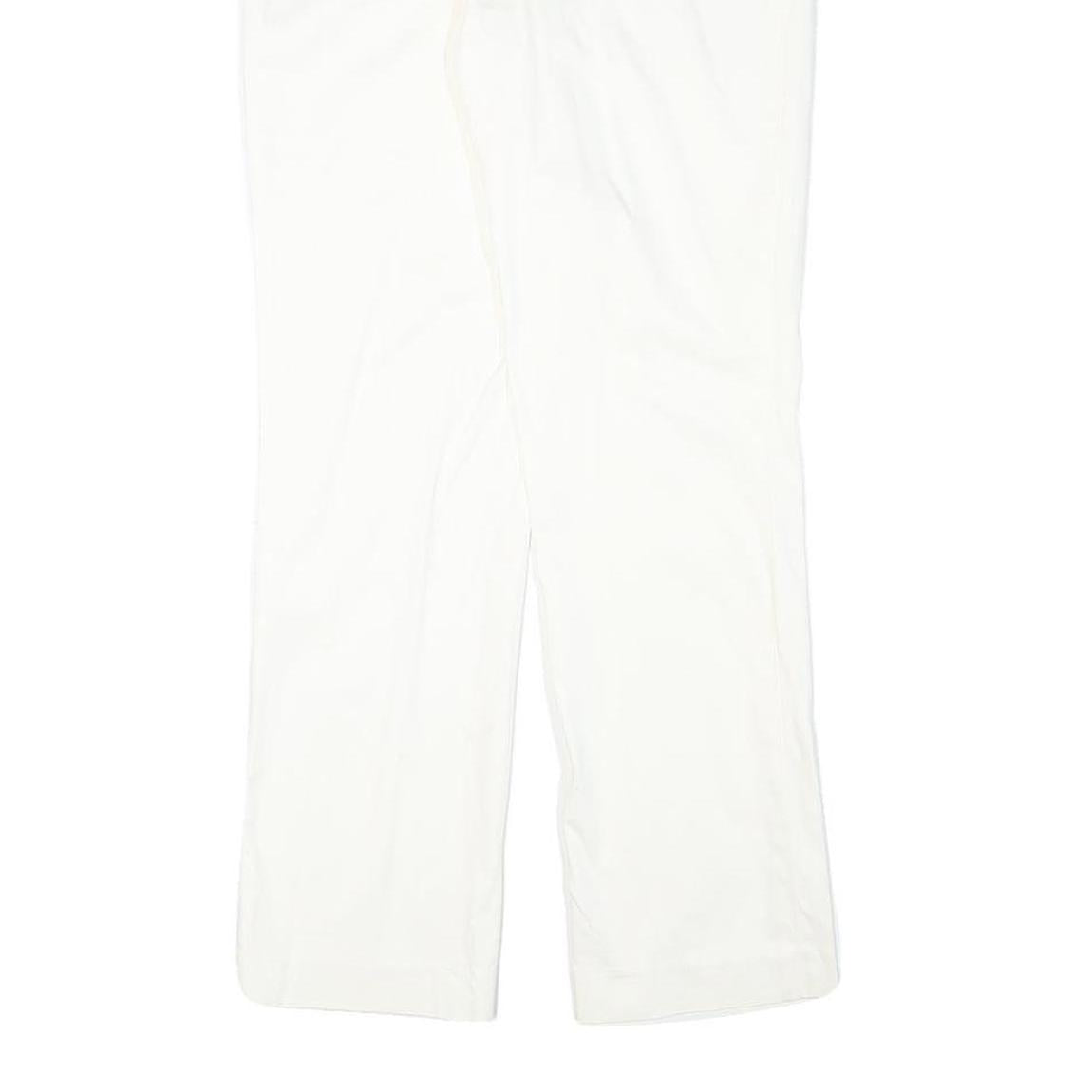 LAUREN RALPH LAUREN Womens Cotton Blend White Regular Fit Straight Leg Trousers