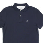 NAUTICA Mens Navy Polo Shirt L Cotton Blend Short Sleeve Basic Casual