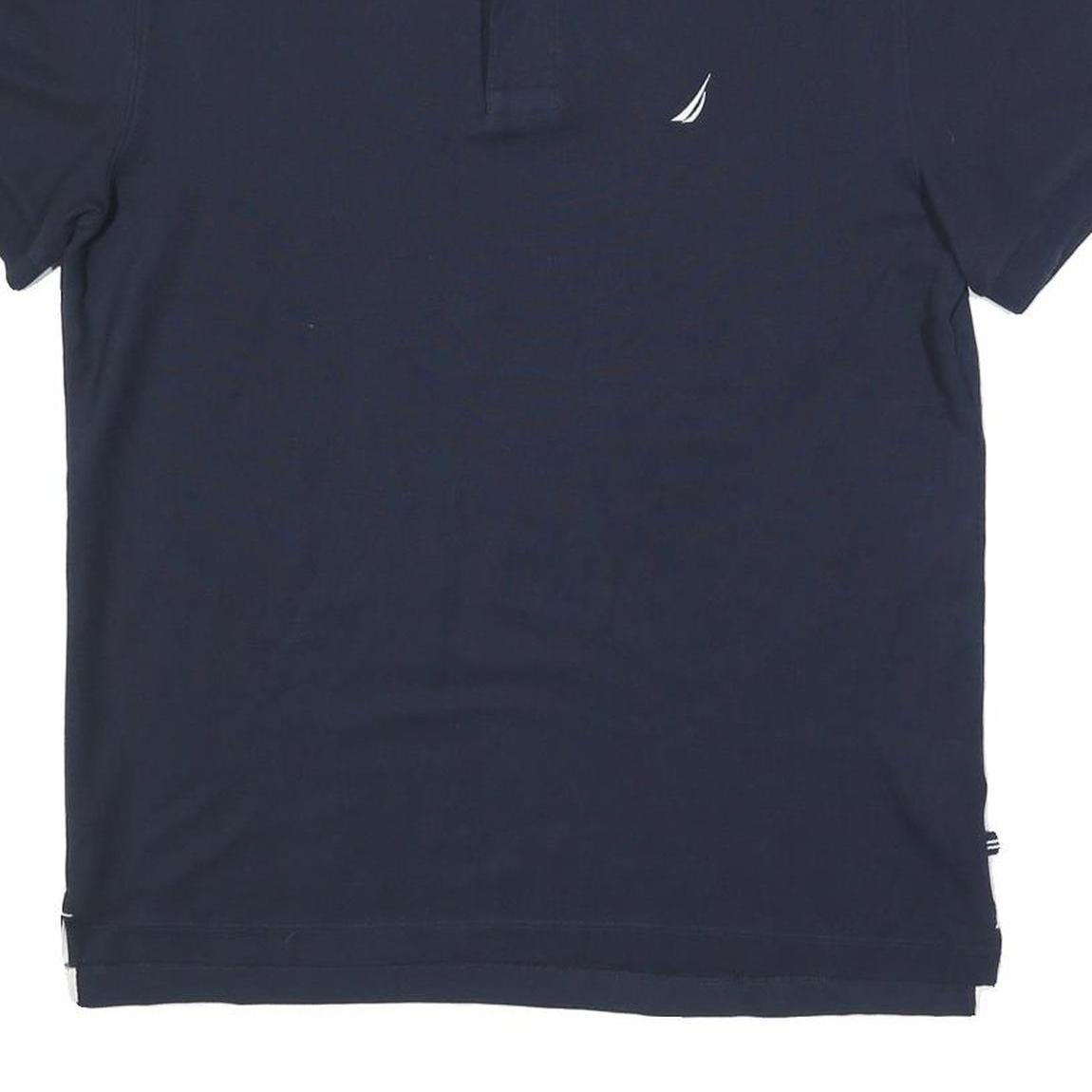 NAUTICA Mens Navy Polo Shirt L Cotton Blend Short Sleeve Basic Casual