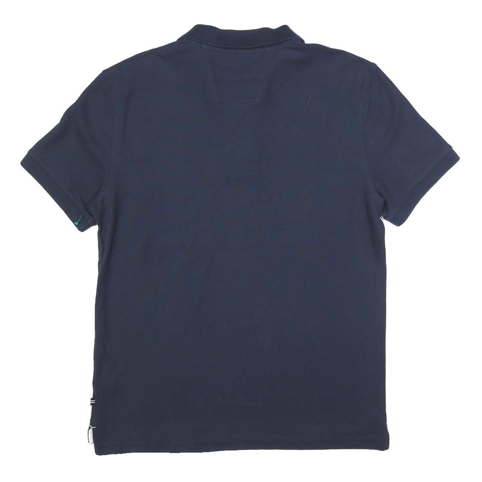 NAUTICA Mens Navy Polo Shirt L Cotton Blend Short Sleeve Basic Casual