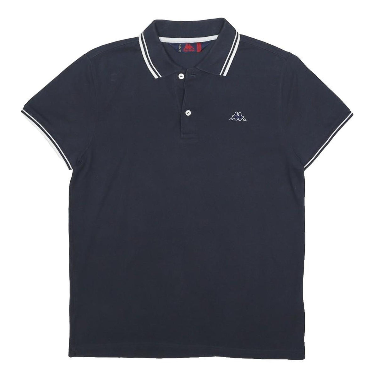 KAPPA Womens Navy Blue Short Sleeve Plain M Polo Shirt Cotton Casual