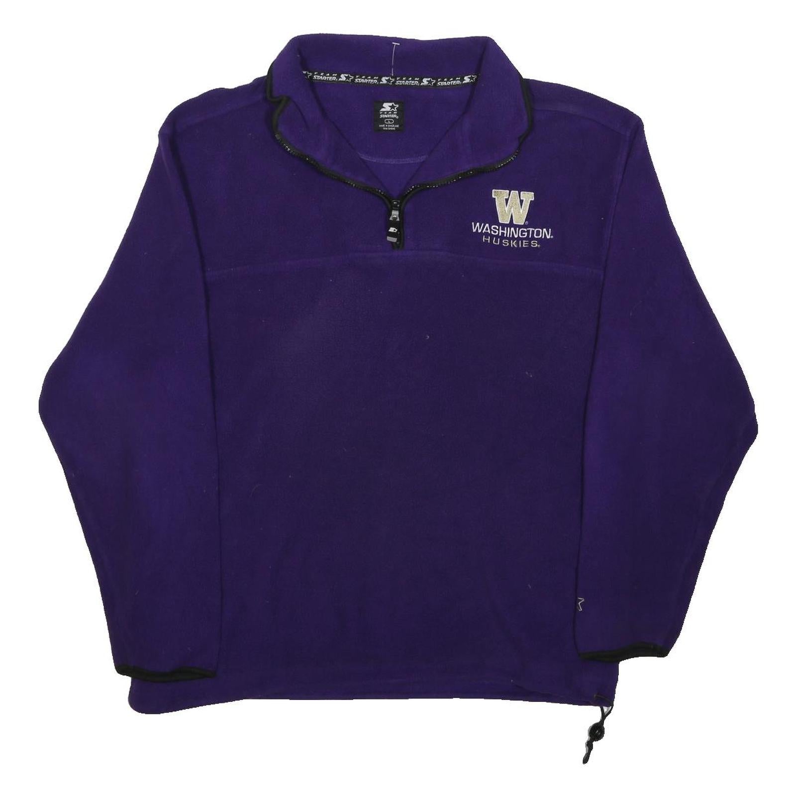 STARTER Mens Purple Washington Huskies Track Jacket L Polyester Zip Plain