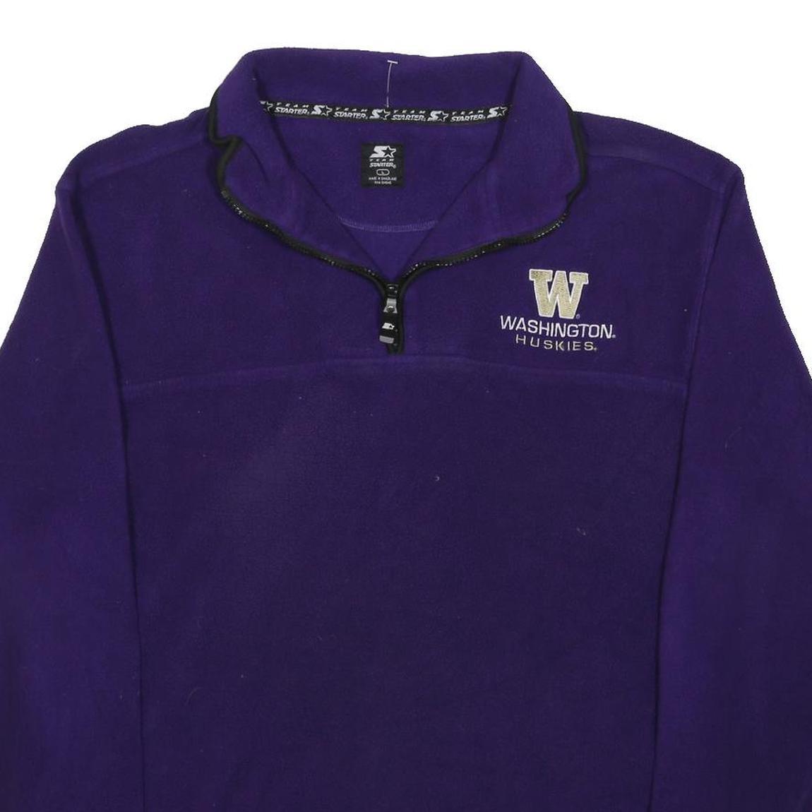 STARTER Mens Purple Washington Huskies Track Jacket L Polyester Zip Plain
