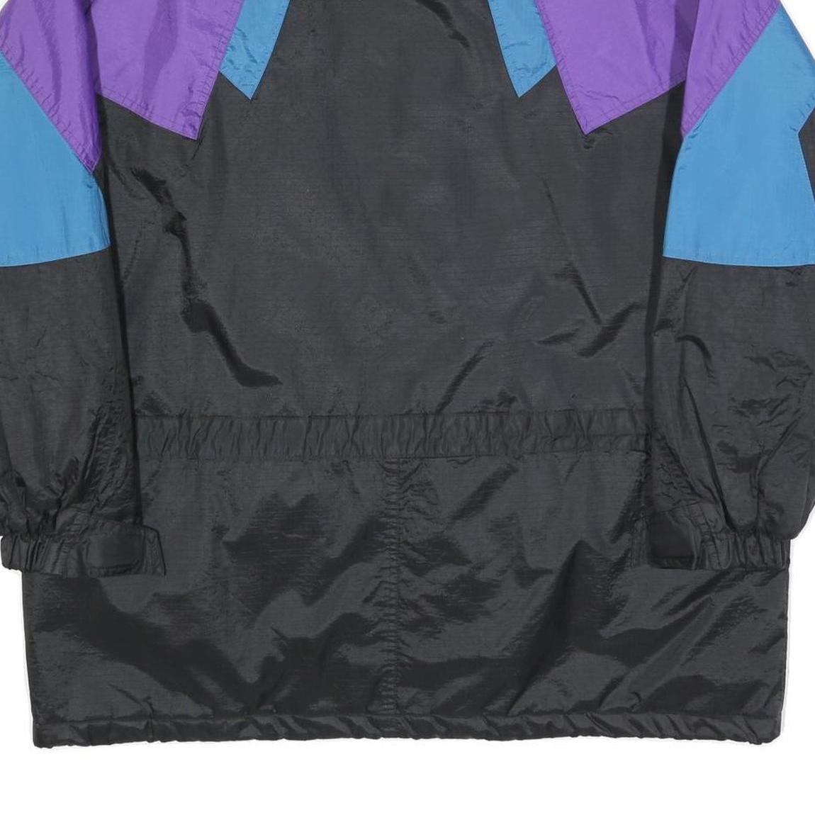 DYNAMITE Mens Black & Purple Blue Polyester Blend Zip Jacket L Woven Colourblock