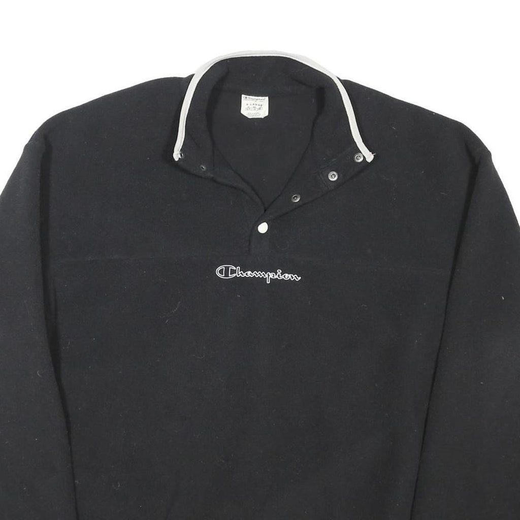 CHAMPION Mens Black Plain Pullover Patterned Crew Neck Basic Knit Jumper XL