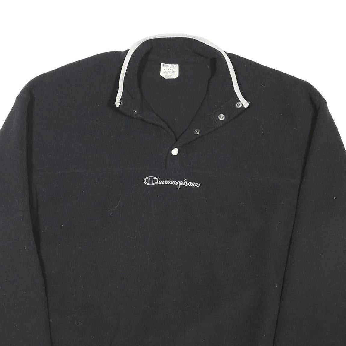 CHAMPION Mens Black Plain Pullover Patterned Crew Neck Basic Knit Jumper XL