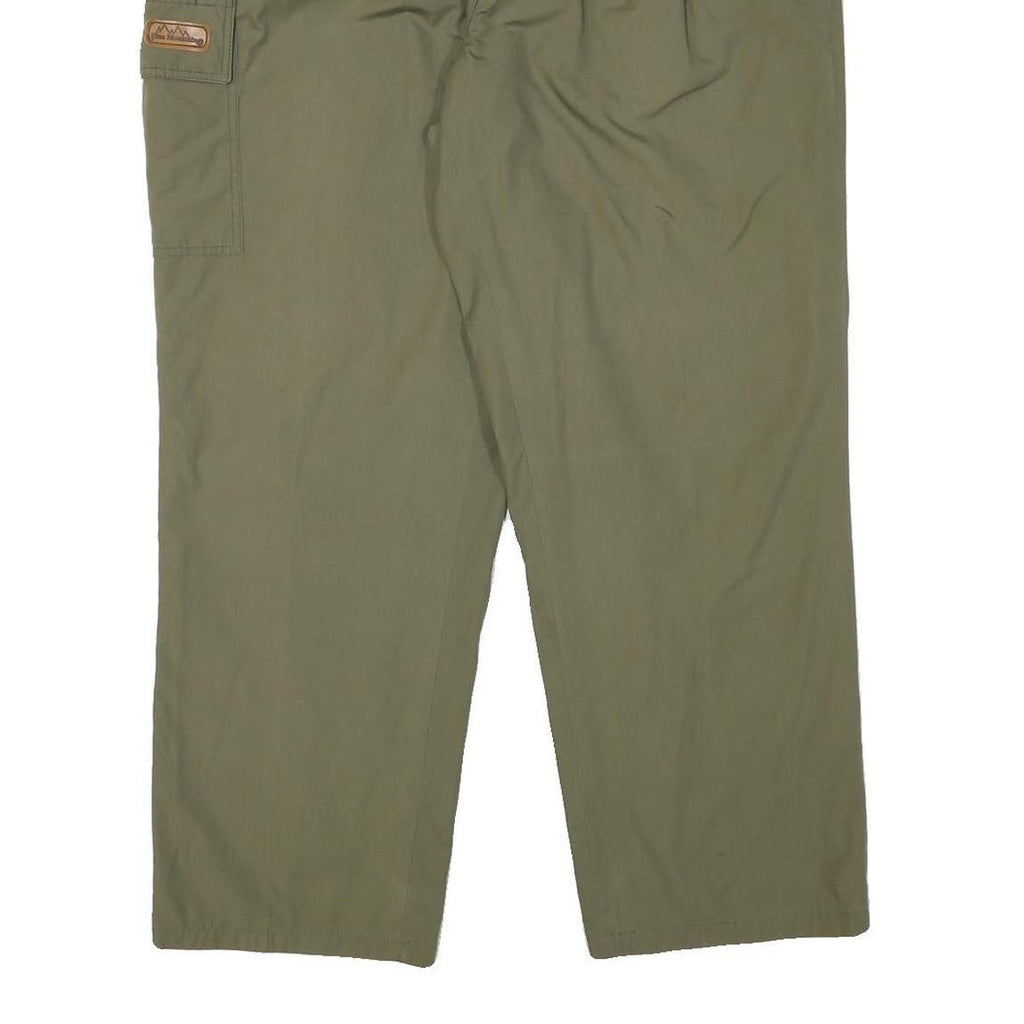 BLUE MOUNTAIN Mens Relaxed Beige Polyester Blend Zip Trousers W36 L30 Casual