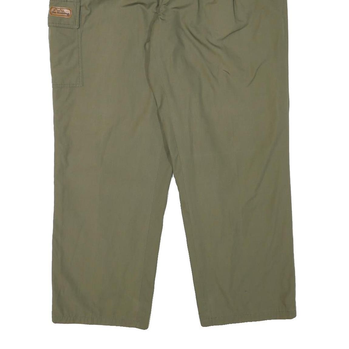 BLUE MOUNTAIN Mens Relaxed Beige Polyester Blend Zip Trousers W36 L30 Casual