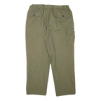 BLUE MOUNTAIN Mens Relaxed Beige Polyester Blend Zip Trousers W36 L30 Casual