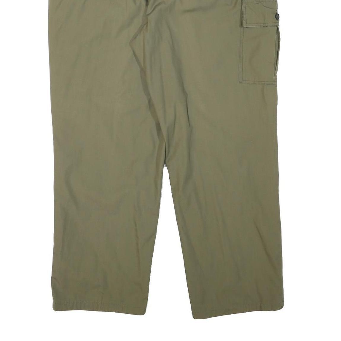 BLUE MOUNTAIN Mens Relaxed Beige Polyester Blend Zip Trousers W36 L30 Casual