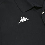 KAPPA Mens Black Polo Shirt Short Sleeve Plain L Cotton Casual Tennis