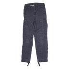 CARHARTT Mens Dark Blue Regular Cargo Trousers W27 L29 Cotton Blend Button
