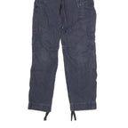 CARHARTT Mens Dark Blue Regular Cargo Trousers W27 L29 Cotton Blend Button