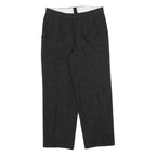 Womens Black Polyester Blend Regular Fit Straight Trousers W32 L28 Classic