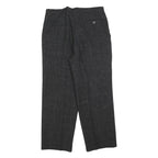 Womens Black Polyester Blend Regular Fit Straight Trousers W32 L28 Classic