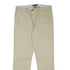 TOMMY HILFIGER Mens Cotton Blend Beige Regular Fit Straight Trousers W34 L32