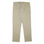 TOMMY HILFIGER Mens Cotton Blend Beige Regular Fit Straight Trousers W34 L32