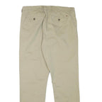 TOMMY HILFIGER Mens Cotton Blend Beige Regular Fit Straight Trousers W34 L32
