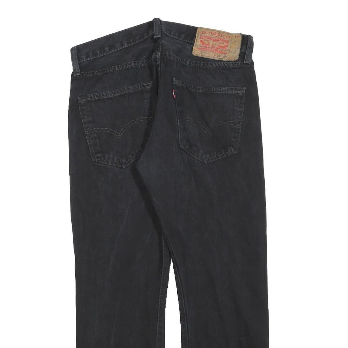 LEVI'S 501 Mens Black Regular Straight Denim W31 L25 Button Cotton Blend Jeans