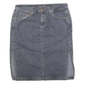 DKNY Womens Blue Denim Straight Knee Length Cotton Blend M Skirt Casual