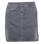 DKNY Womens Blue Denim Straight Knee Length Cotton Blend M Skirt Casual