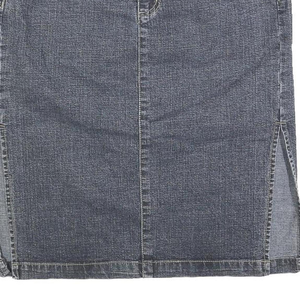 DKNY Womens Blue Denim Straight Knee Length Cotton Blend M Skirt Casual
