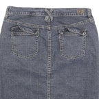 DKNY Womens Blue Denim Straight Knee Length Cotton Blend M Skirt Casual