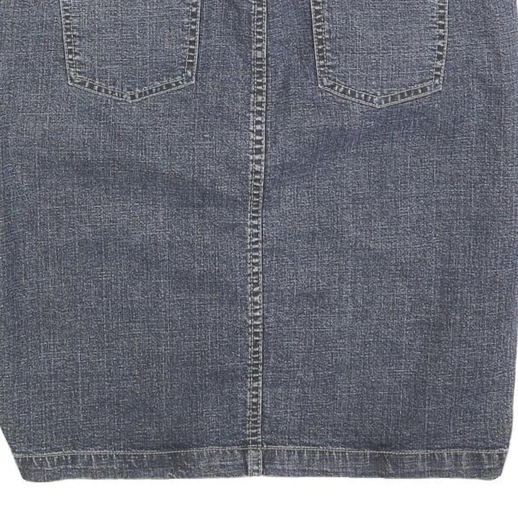 DKNY Womens Blue Denim Straight Knee Length Cotton Blend M Skirt Casual