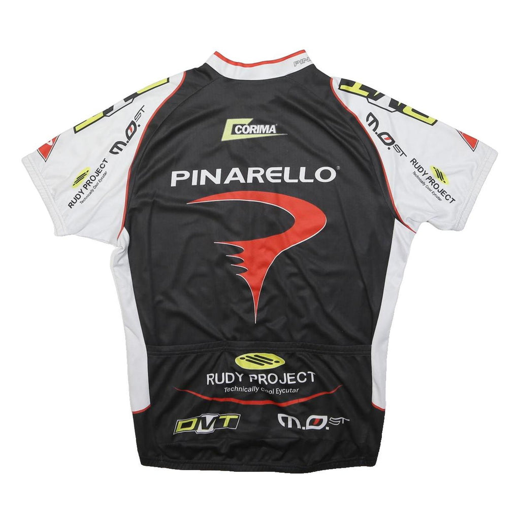 GIORDANA Mens Black & White Pinarello Cycling T-Shirt XL Short Sleeve Full Zip