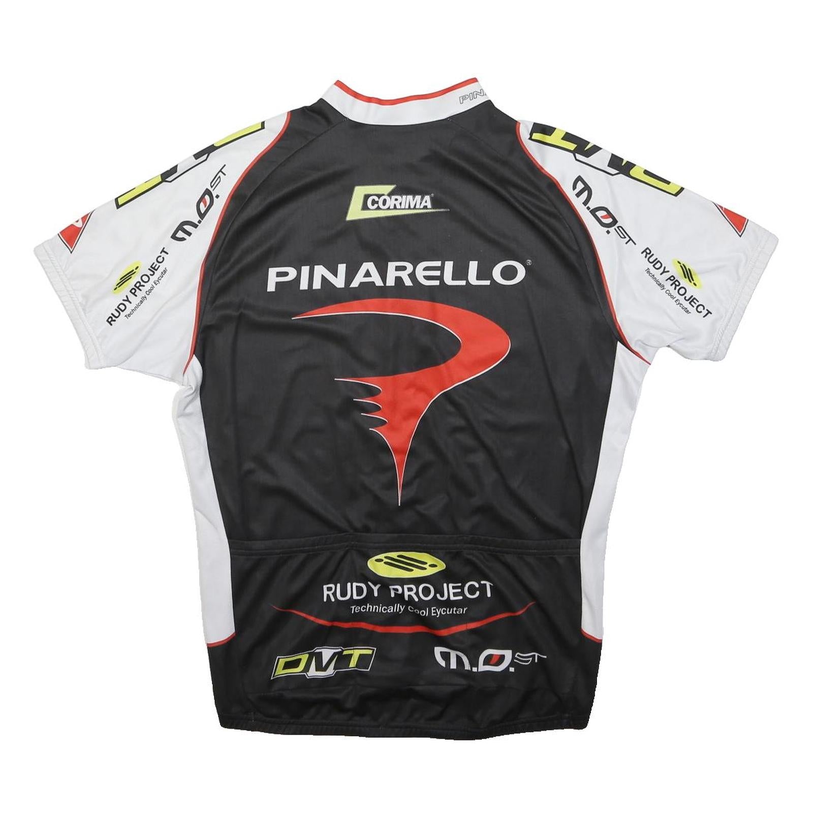 GIORDANA Mens Black & White Pinarello Cycling T-Shirt XL Short Sleeve Full Zip