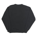 ADIDAS Womens Black Cotton Blend Crew Neck UK 10 Logo Sweatshirt Classic Style